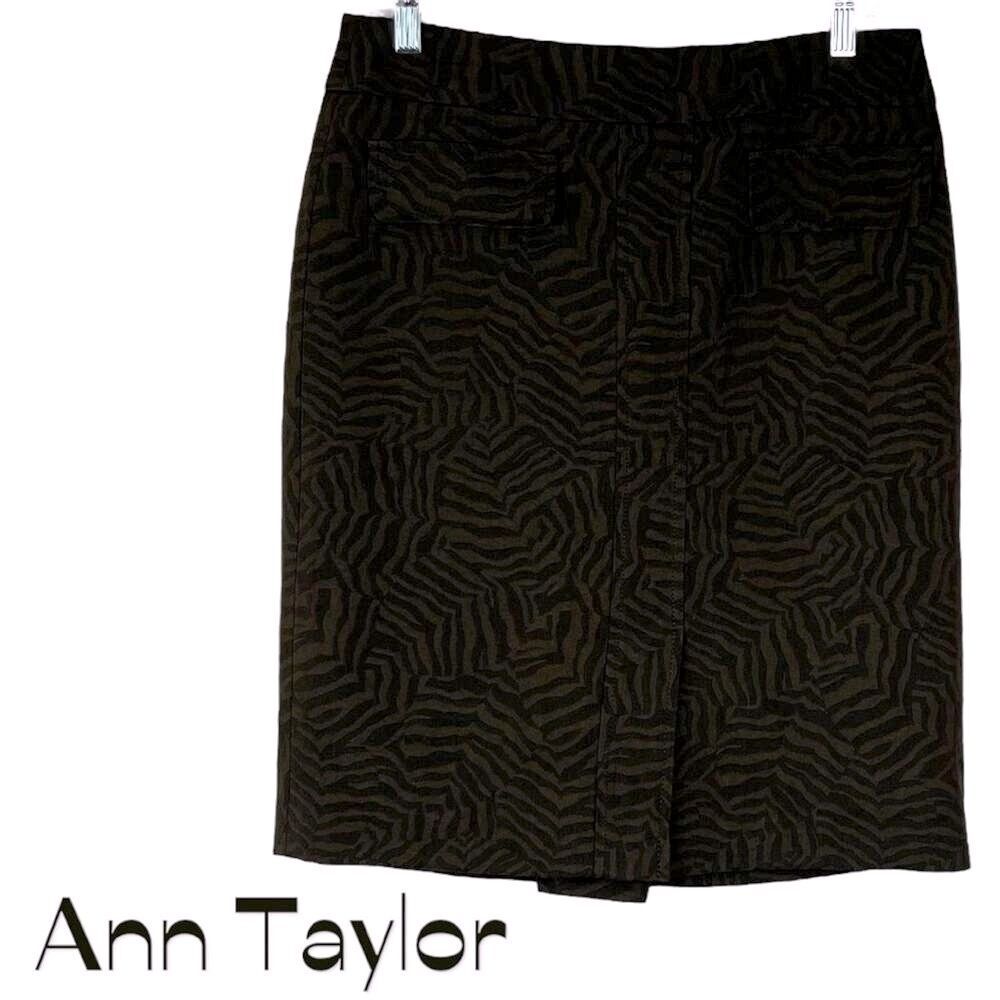 Ann Taylor Brown Textured Pencil Skirt NWOT Size 6 Academia